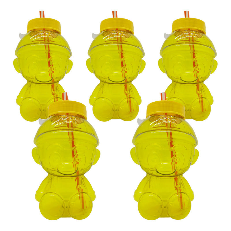 10 Vaso Dulcero Mario Bross Popote Fiesta Regalo 1 L