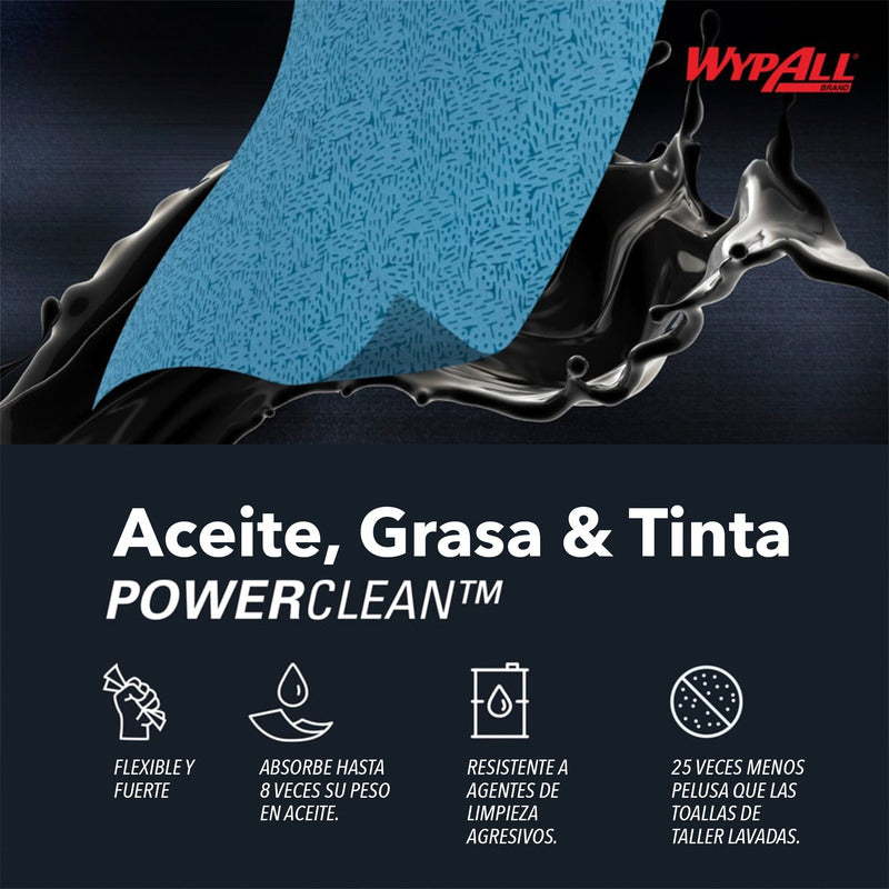 717pzs Wypall Paños De Tela Aceite, Grasa Tinta Industriales Azul