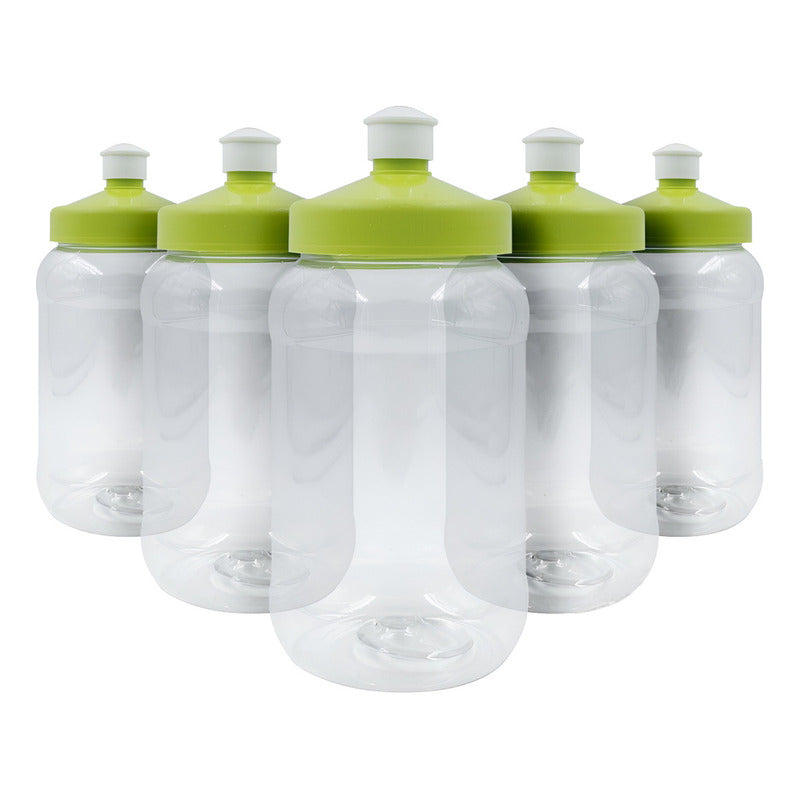 100 Pz Botella Con Tapa Rosca Chupon Baby Shower Deportiva Color Verde