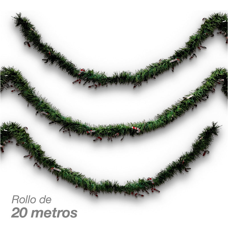 20 Metros Escarcha Guirnalda Bastones Candy Navidad Decorar Bastones Rojo Blanco