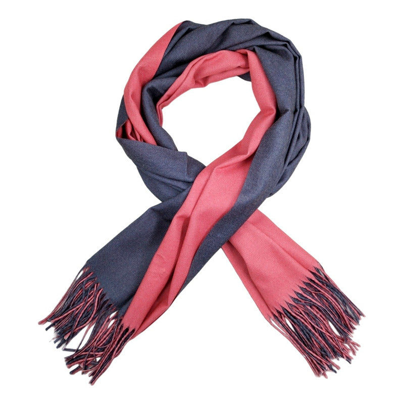 Pashmina Mujer Elegante India 2 Vistas Exsuave 1.8m Mor-rosa Violeta Oscuro Liso Unitalla