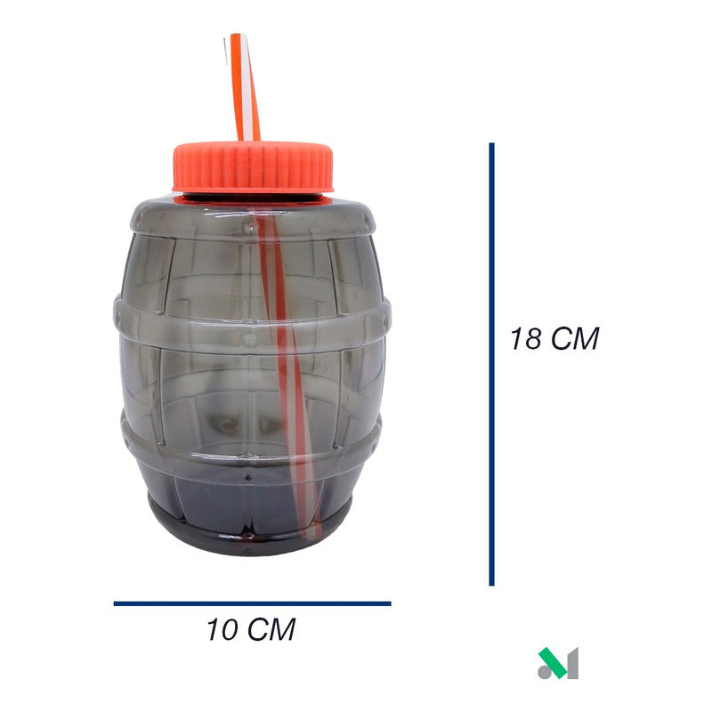 10 Vaso Dulcero Barrilito 1.2l Negocio Fiesta Cerveza Popote