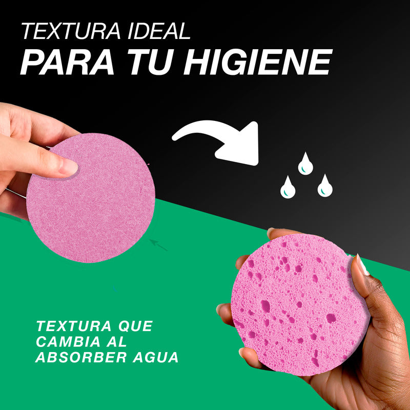 24 Esponjas De Limpieza Comprimida Exfoliar Rosa