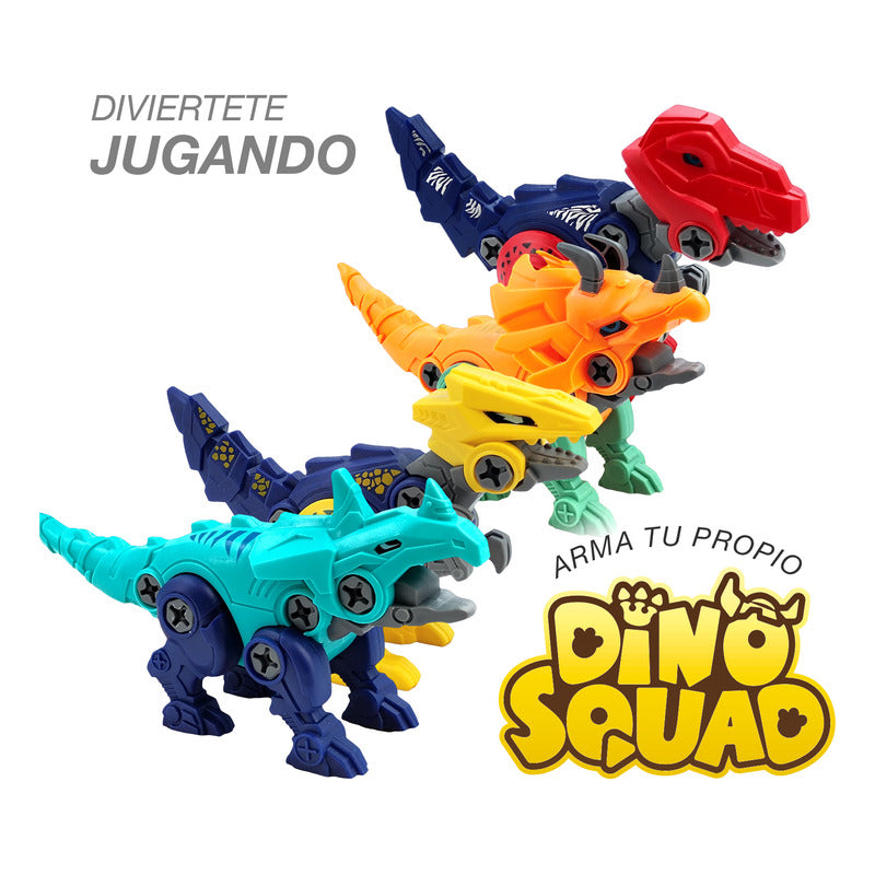 4 Pack Dinosaurio En Huevo Dino Squad Armable Juguete Rex