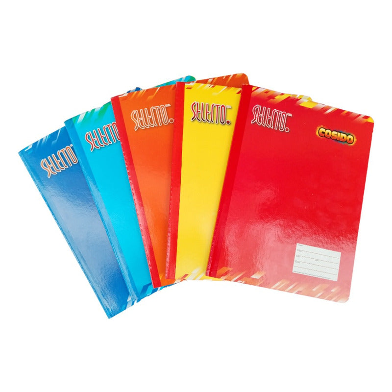 Cuaderno Libreta Cosido Cuadro Chico Profesional 5pz Variado
