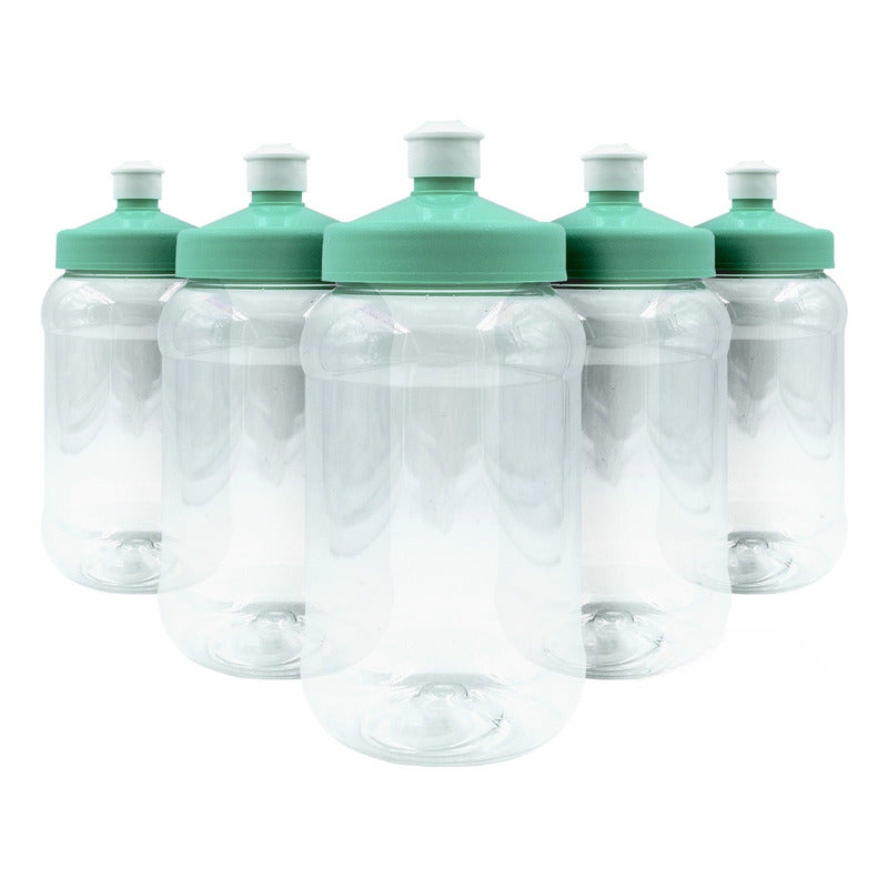 100 Pz Botella Con Tapa Rosca Chupon Baby Shower Deportiva Color Turquesa