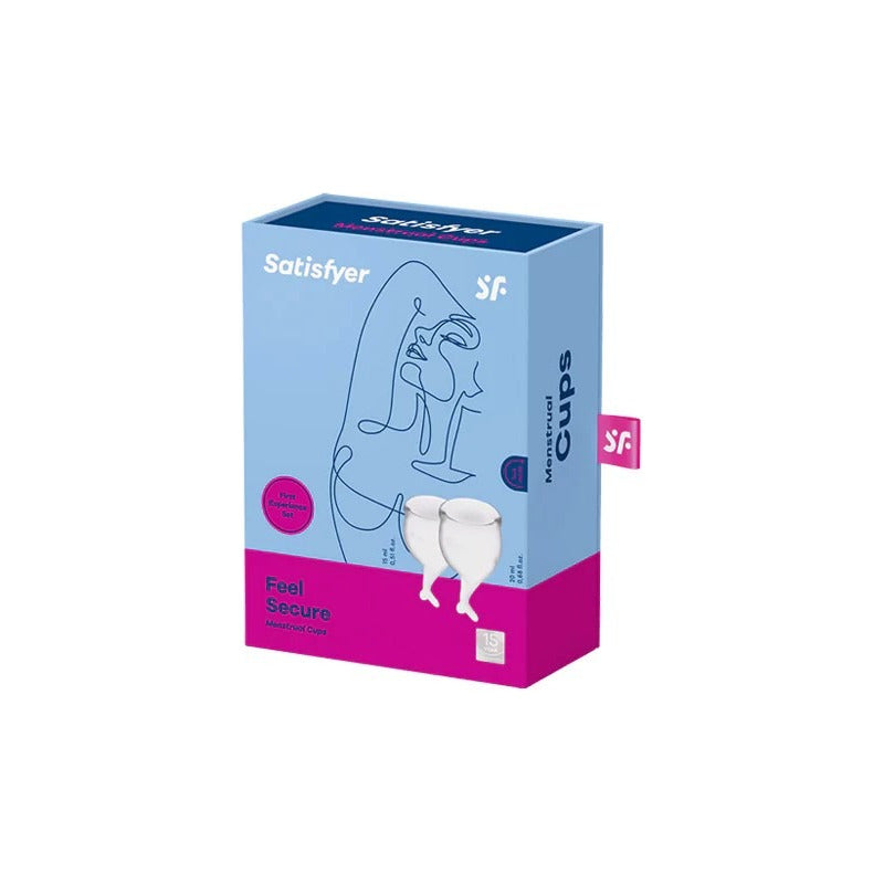 Copa Menstrual Satisfyer Feel Secure Blanco 15-20ml Transparente