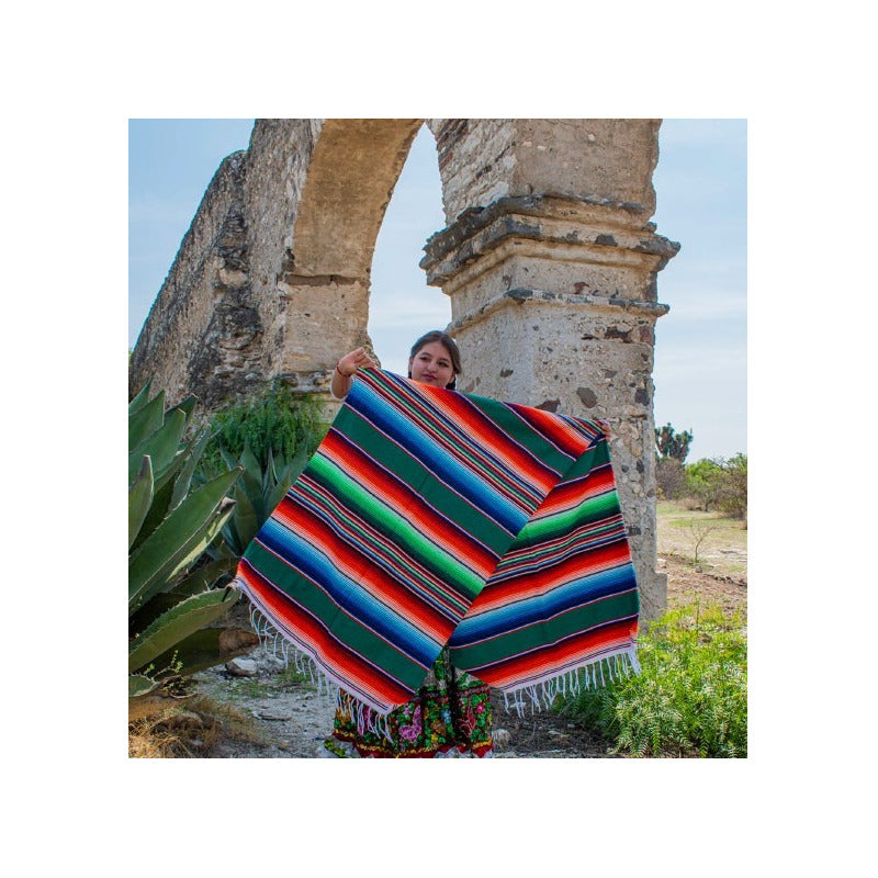 Mantel Rectangular Sarape Mexicano Fiesta Decoracion 2mts Color