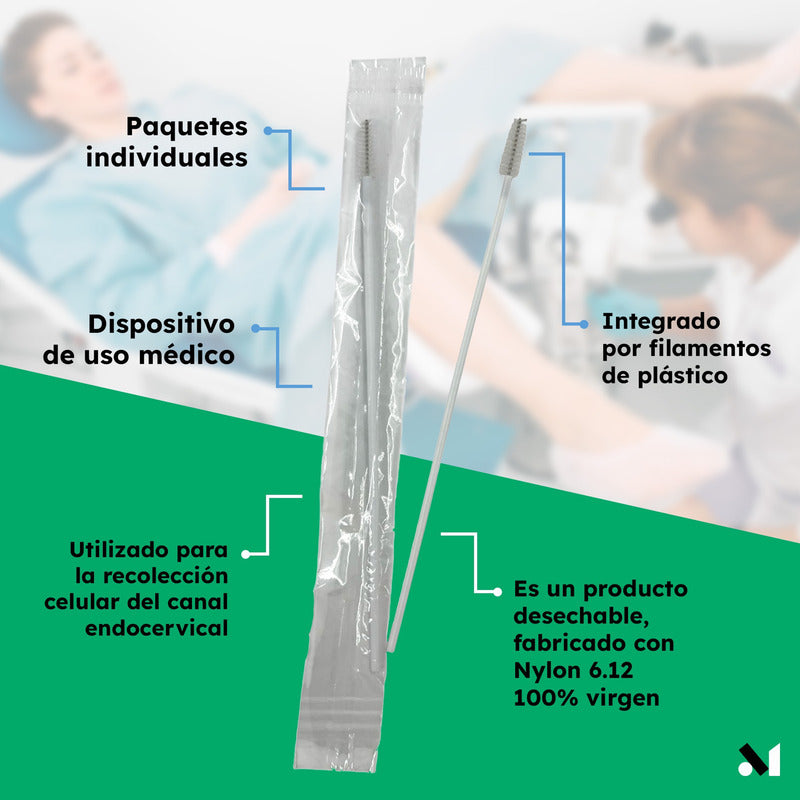 100pz Cepillo Citologico Empaque Individual Citobrush Muestr