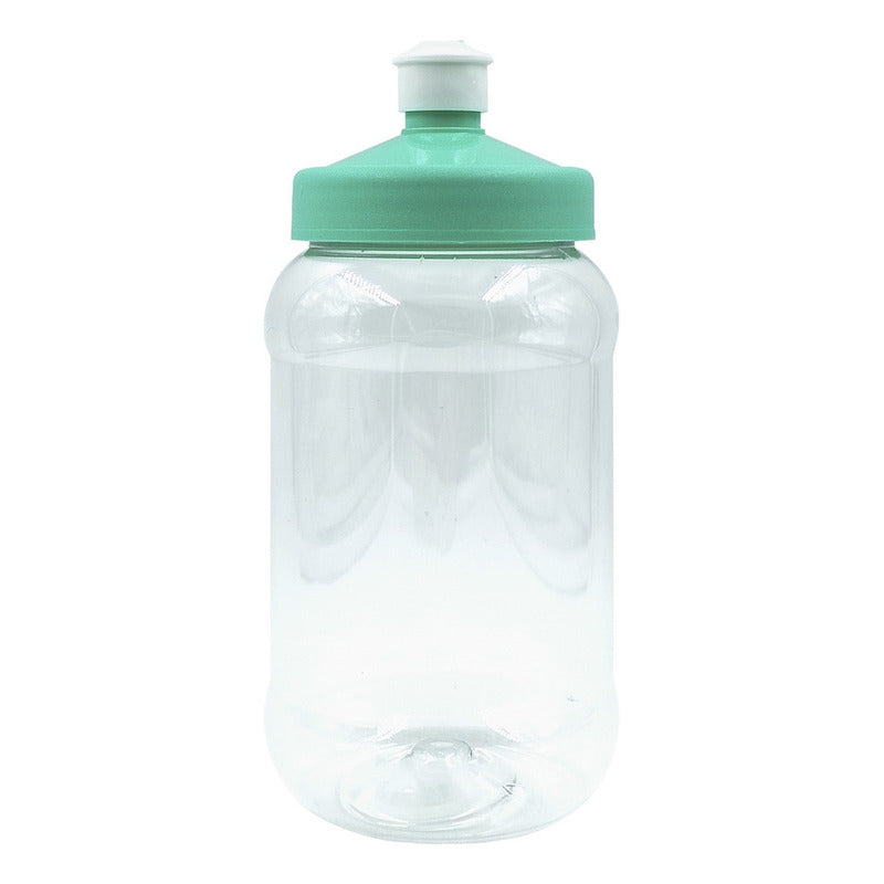 100 Pz Botella Con Tapa Rosca Chupon Baby Shower Deportiva Color Turquesa