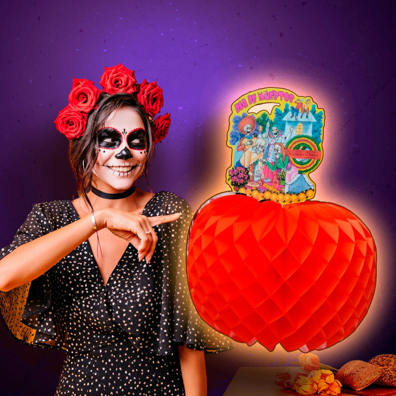 2pz Dia De Muertos Decoración Papel Picado Calabaza Mexicana Naranja Calabaza