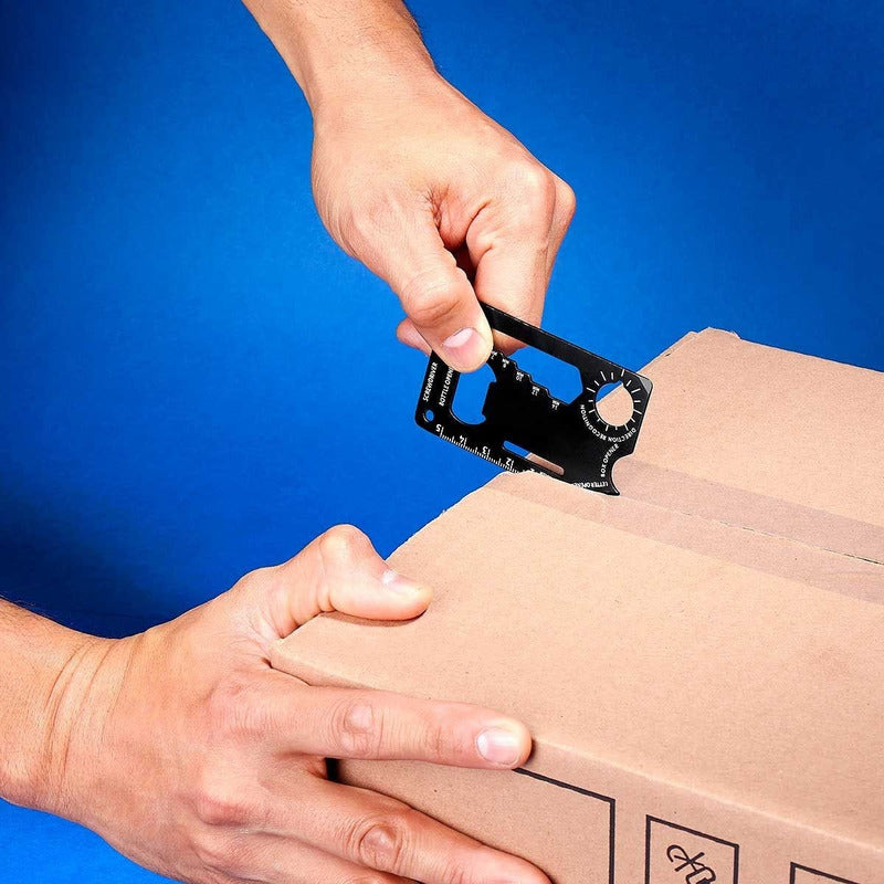Tarjeta Multiherramientas Desarmador, Abrecartas, Abrelatas Negro