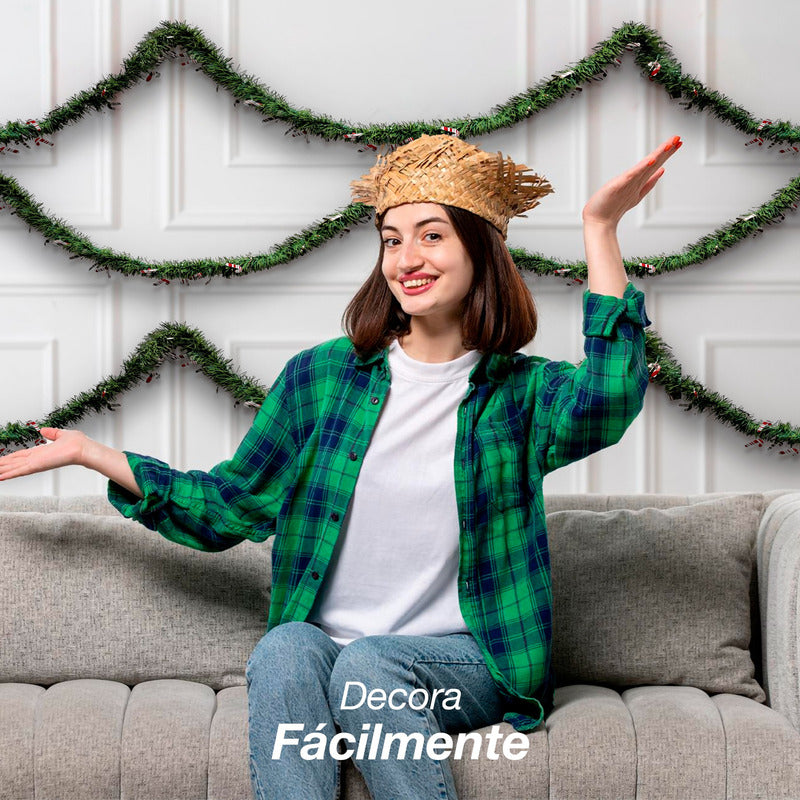 20 Metros Escarcha Guirnalda Bastones Candy Navidad Decorar Bastones Rojo Blanco