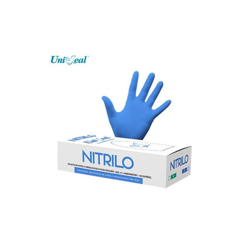 Guantes De Nitrilo Libre De Polvo No Esteril Nitrilo Talla M Azul Mediano