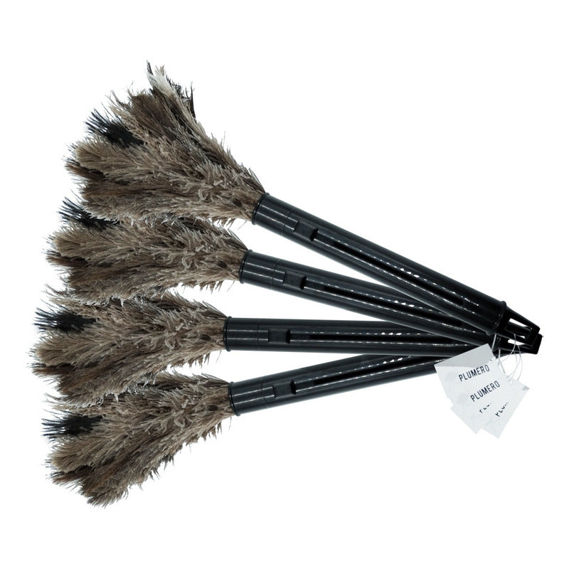 10pack Plumero De Avestruz Retractil Negro