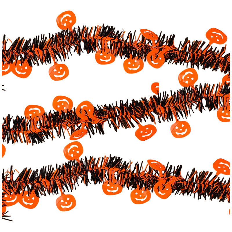 20m Escarcha Guirnalda Calabazas Decoración Halloween Muerto Negro Con Naranja