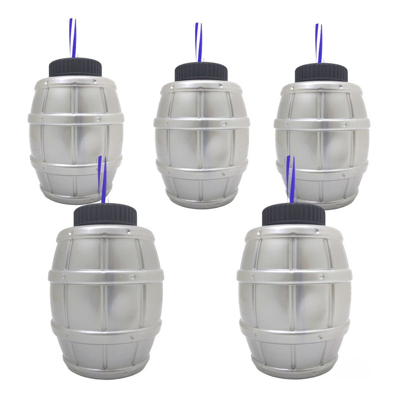 10 Vaso Dulcero Barrilito 1.2l Negocio Fiesta Cerveza Popote Color Plateado