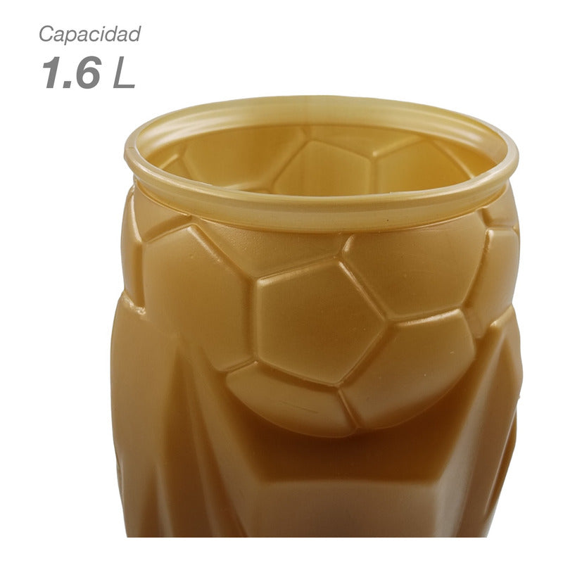 5 Pack Vaso Michelero Copa Mundial Futbol P/ Caguamon 1.6l Dorado