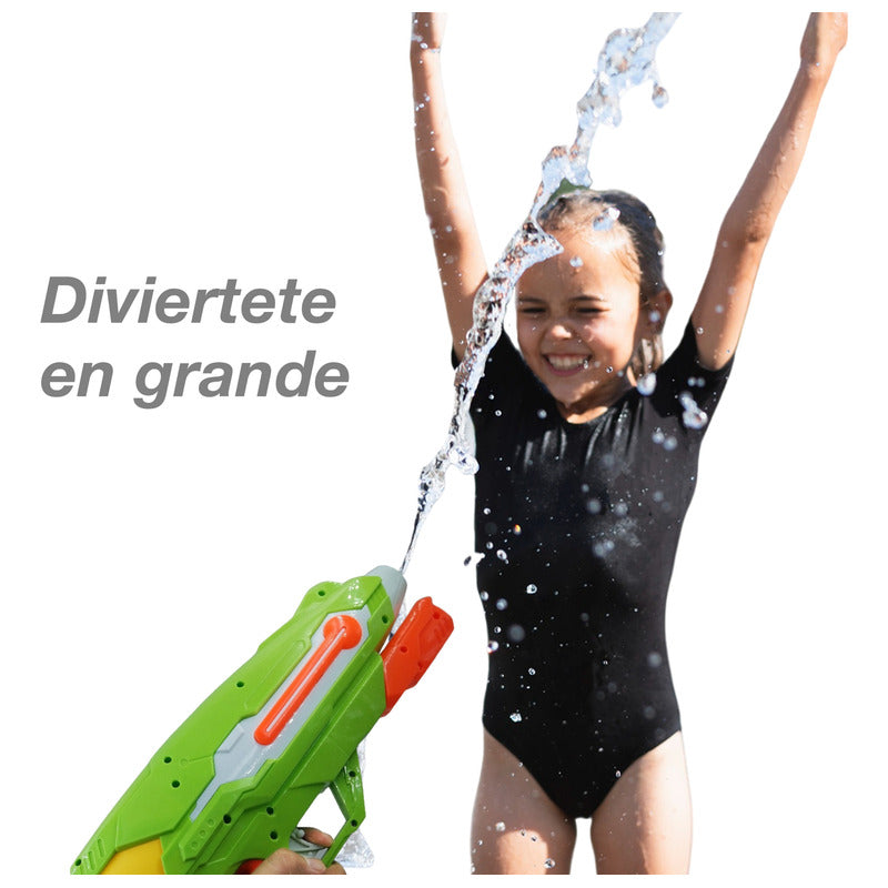 2 Pistolas De Agua A Presión Largo Alcance Grande Con Tanque Amarillo Verde