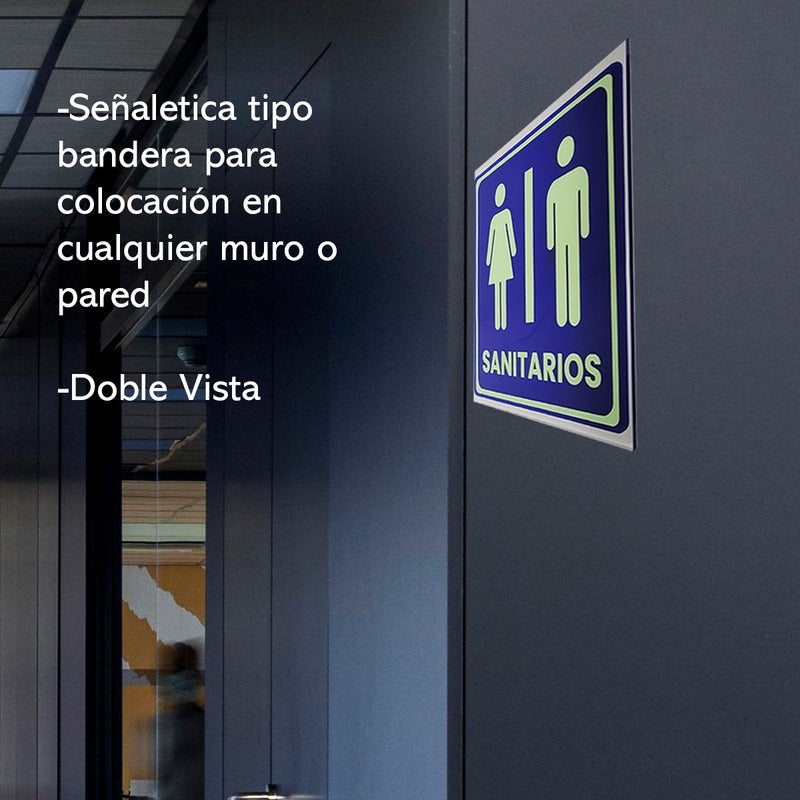 Señaletica Acrilico Brilla En La Oscuridad 3mm 20x25 Cm Blanco