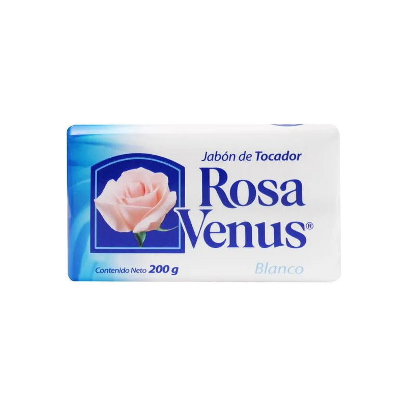 Jabón Rosa Venus En Barra Blanco 200 G