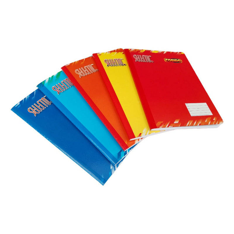 Cuaderno Libreta Cosido Cuadro Chico Profesional 5pz Variado