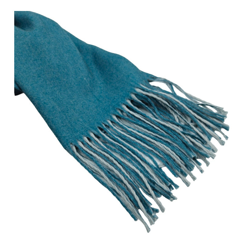 Pashmina Mujer Elegante India 2 Vistas Exsuave 1.8m Grisazul Gris Liso Unitalla