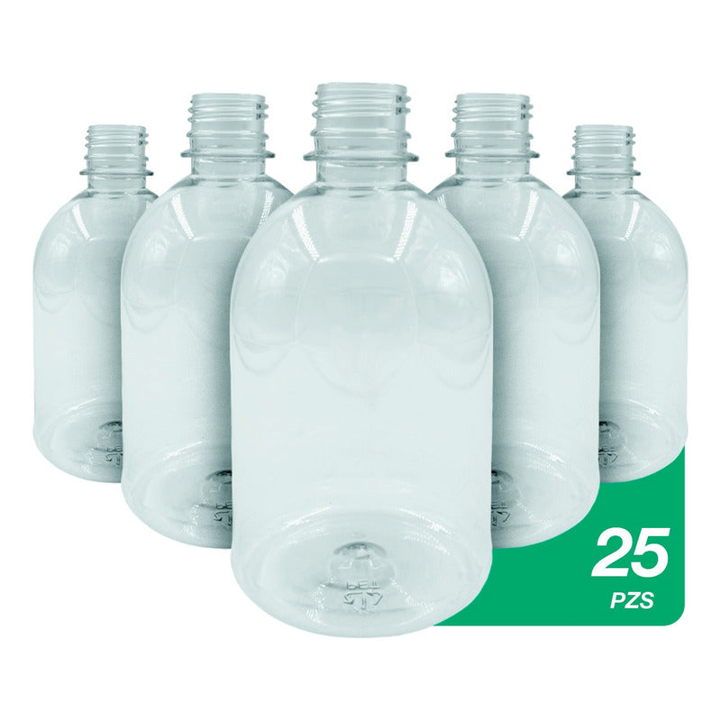 25pack Envase Vacio Botella Pet Shampoo Chaparrita 500ml