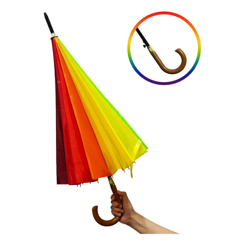 Paraguas Arcoiris Sombrilla Pride Lgbt Blanco