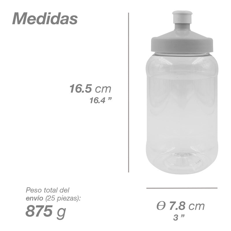 25pzs Cilindro Con Tapa Chupón 500ml Boda Fiesta  Dulcero