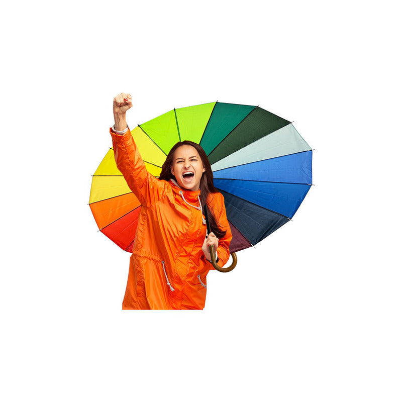 Paraguas Arcoiris Sombrilla Pride Lgbt Color Blanco