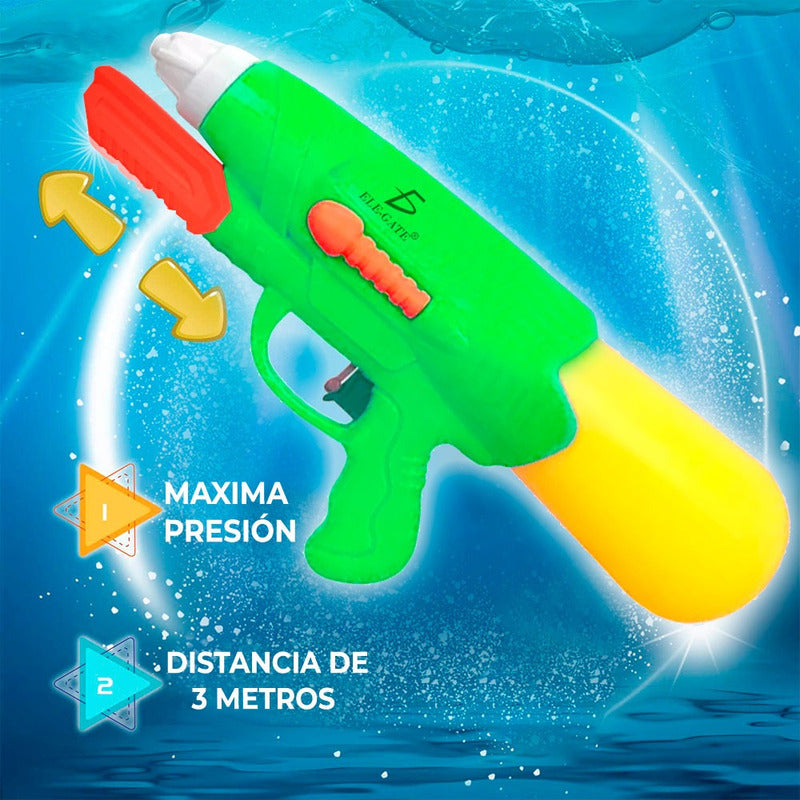2 Pistolas De Agua A Presión Largo Alcance Grande Con Tanque Amarillo Verde
