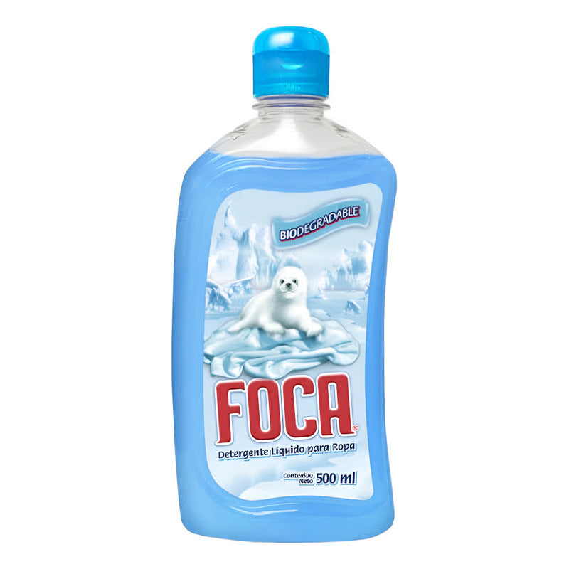 Detergente Liquido Biodegradable Para Ropa Foca De 500 Ml