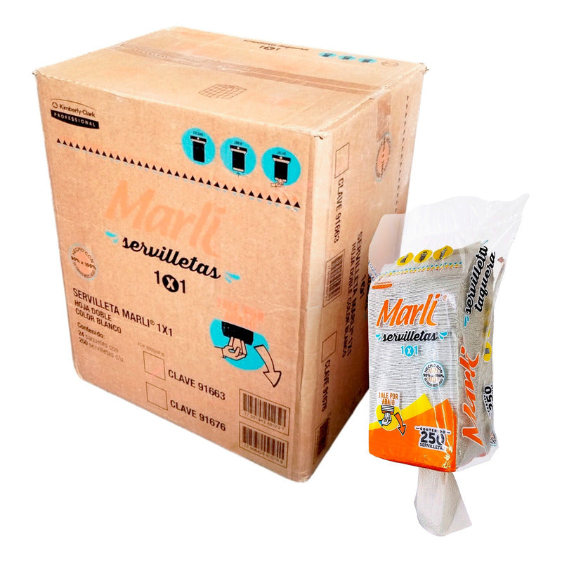 Servilletas Tradicional Marli Desechables Taqueras 24 Pack  Blanco