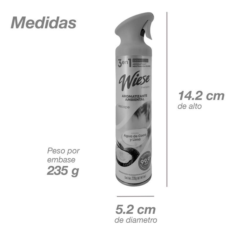 Aromatizante Wiese Agua De Coco & Lima 226 G. 3 En 1