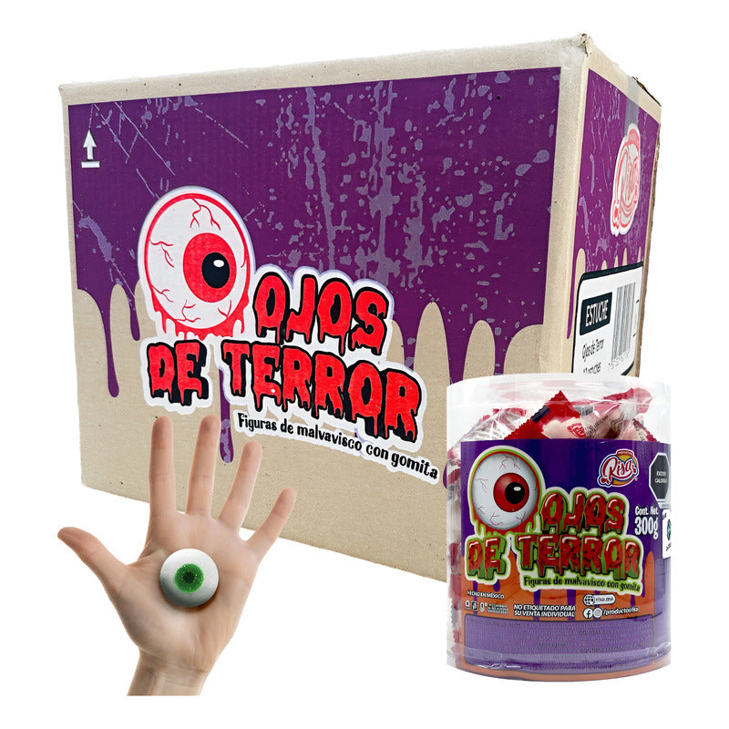 12 Piezas Malvavisco Con Gomita Ojo De Terror Halloween