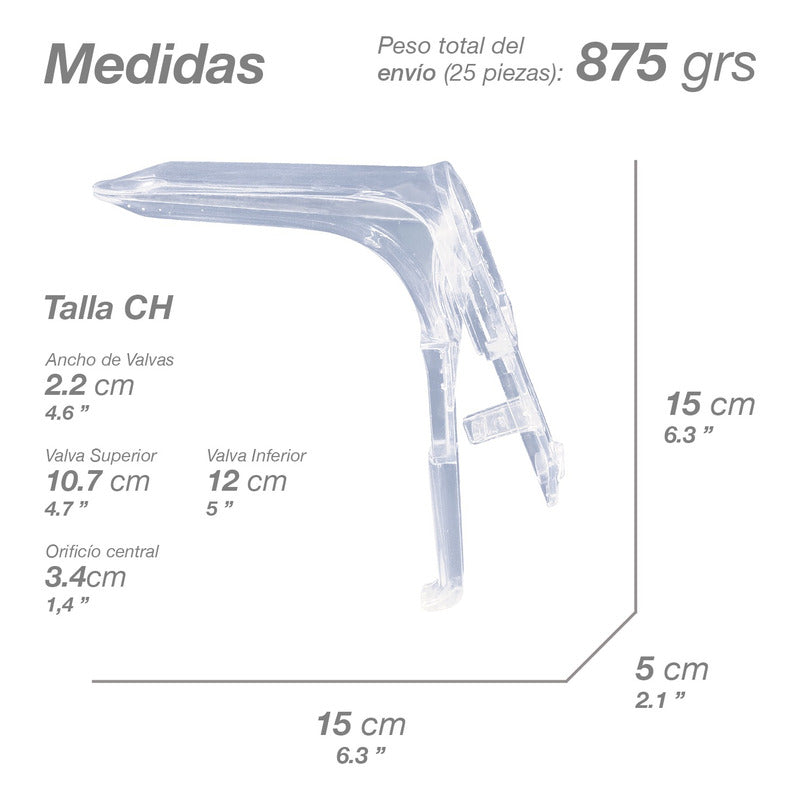 25pz Espejo Vaginal Desechable Procime® Chico Ginecologico