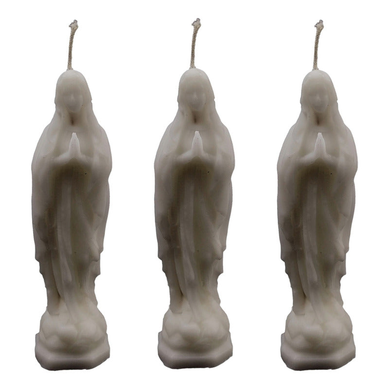 3pzs Vela Aromática Virgen Guadalupe Comunion 9x8cm