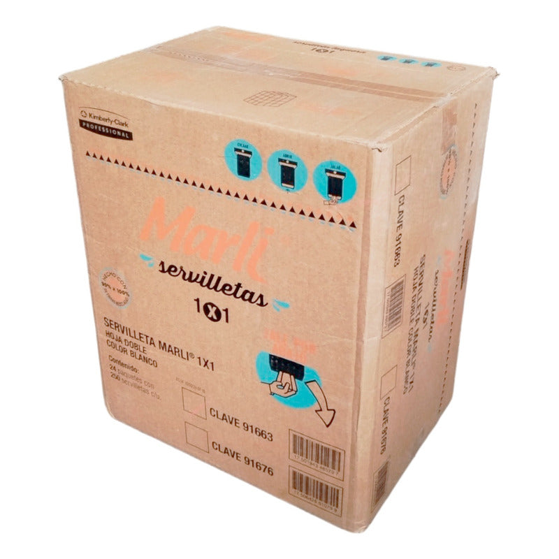 Servilletas Tradicional Marli Desechables Taqueras 24 Pack  Blanco