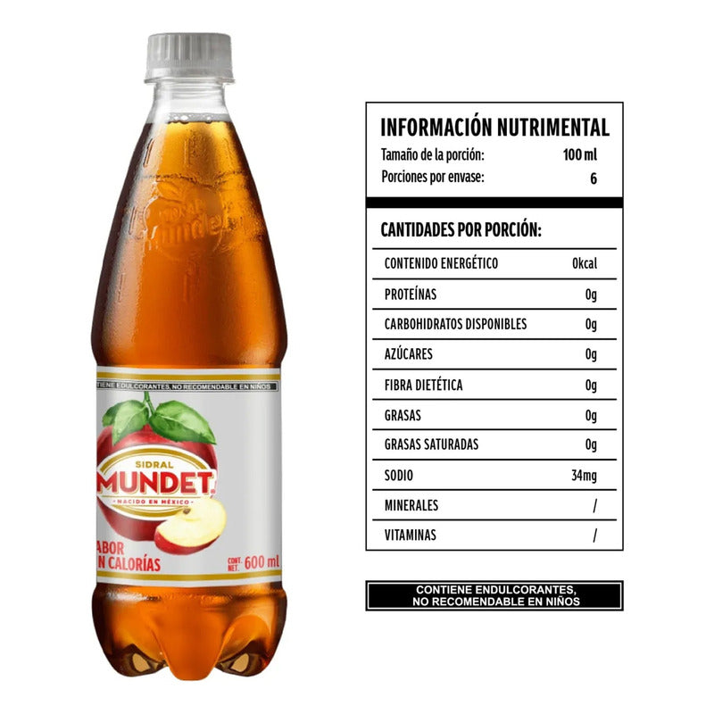 Refresco Sidral Mundet Sabor Manzana Light 600 Ml