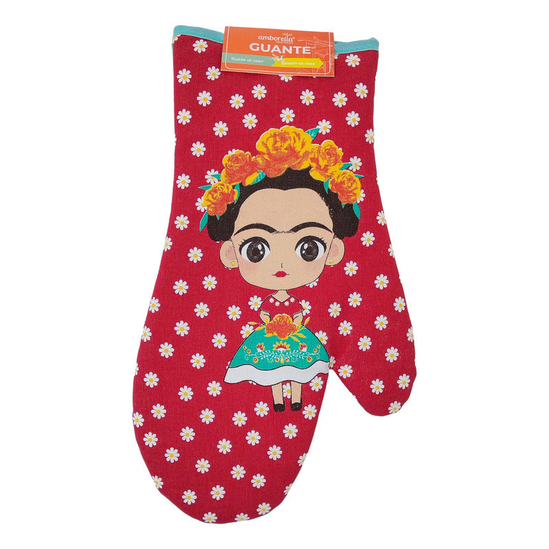 Guante  Para Para Cocina Horno Caliente Frida Rosa