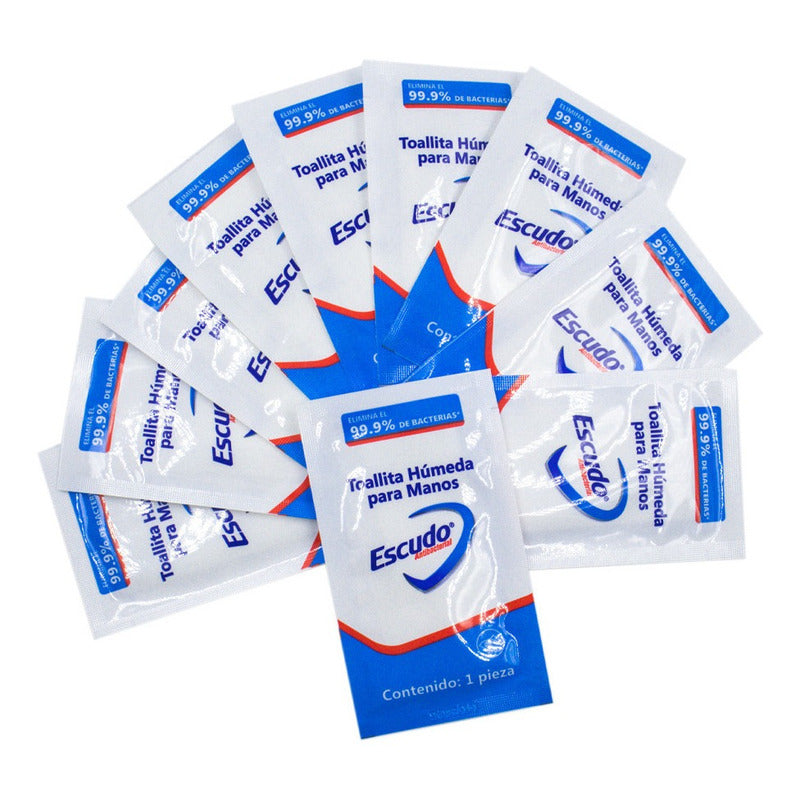 200 Toallitas Húmedas Desinfectantes Individuales Escudo