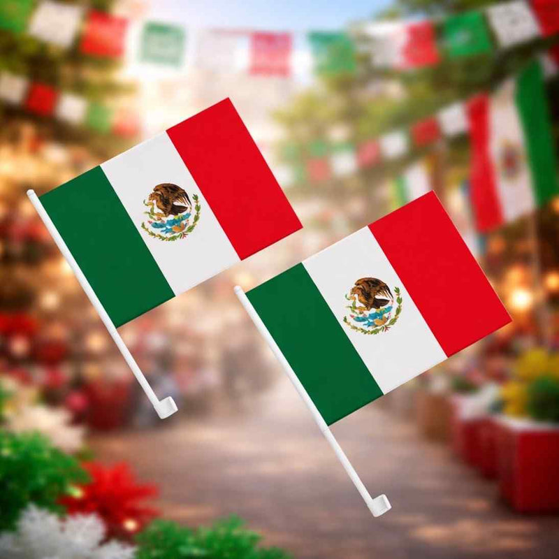 Kit Tricolor para Auto con Banderas y Plumones México